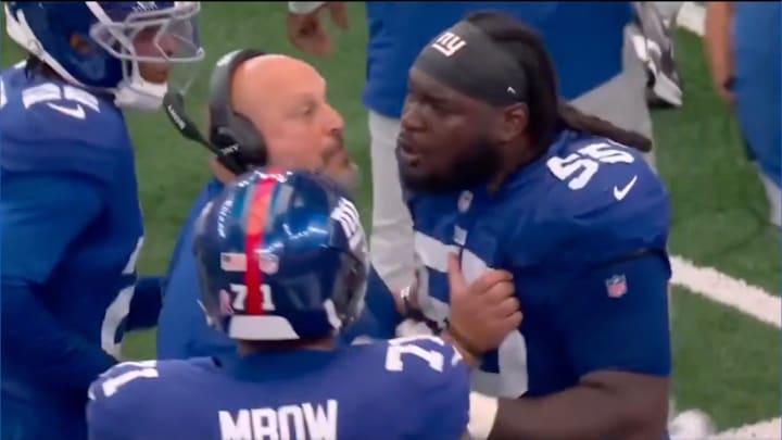 New York Giants offensive tackle upset after being benched in Week 2.
