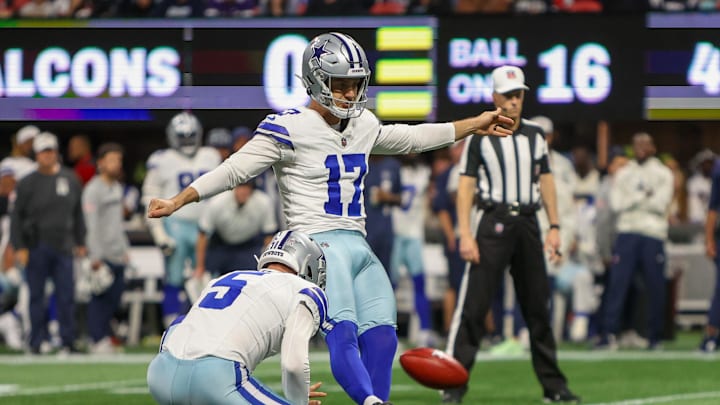 Dallas Cowboys kicker Brandon Aubrey