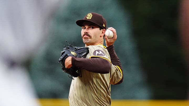 Aug 17, 2024; Denver, Colorado, USA; San Diego Padres starting pitcher Dylan Cease (84) delivers a pitch in the first inning against the Colorado Rockies at Coors Field. Aug 17, 2024; Denver, Colorado, USA; San Diego Padres starting pitcher Dylan Cease (84) delivers a pitch in the first inning against the Colorado Rockies at Coors Field.