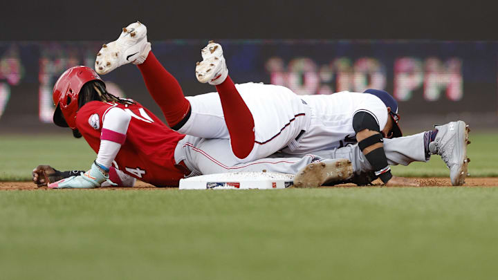 Jul 6, 2023; Washington, District of Columbia, USA; Washington Nationals shortstop Ildemaro Vargas