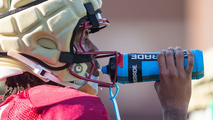 The Florida State Seminoles football team practice for the upcoming season Thursday, April 9, 2026. The Florida State Seminoles football team practice for the upcoming season Thursday, April 9, 2026.