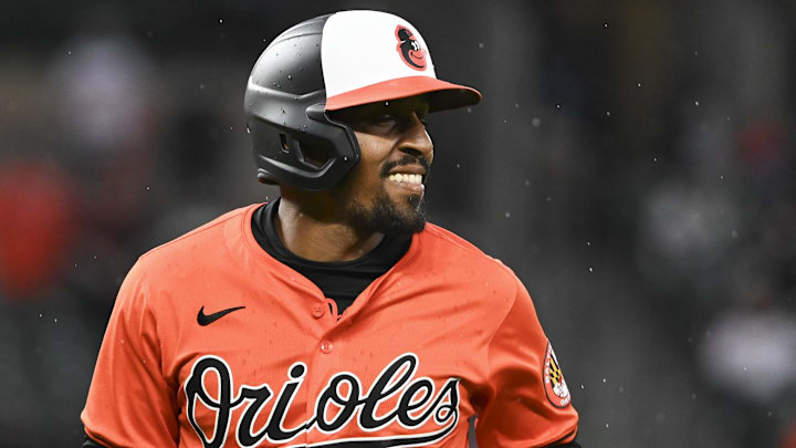Baltimore Orioles second baseman Tony Kemp runs to the dug out during a game.