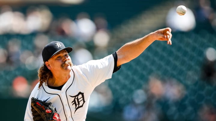Detroit Tigers pitcher Andrew Chafin (17) throws against Washington Nationals during the ninth inning at Comerica Park in Detroit on Thursday, June 13, 2024.