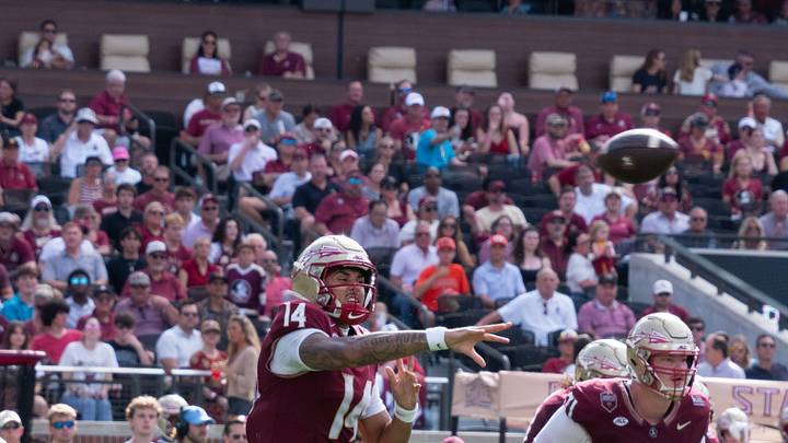 Florida State quarterback Ashton Daniels made five rushing touchdowns against the UVA Cavaliers on Oct. 3.