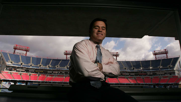 Mike Keith, play-by-play man for the Tennessee Titans, sits in a broadcast booth overlooking LP Field in 2006.

Nasdc5 5djb9gmum9lex0hdl8v Original