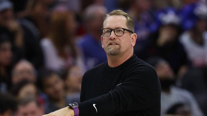 Philadelphia 76ers head coach Nick Nurse reacts in a game against the Boston Celtics at Xfinity Mobile Arena on Oct. 16, 2026. Philadelphia 76ers head coach Nick Nurse reacts in a game against the Boston Celtics at Xfinity Mobile Arena on Oct. 16, 2026.