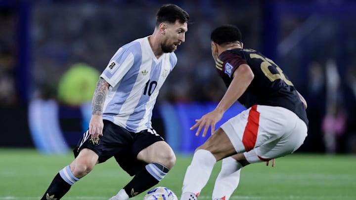 Lionel Messi recorded an assist for Argentina vs. Peru Lionel Messi recorded an assist for Argentina vs. Peru