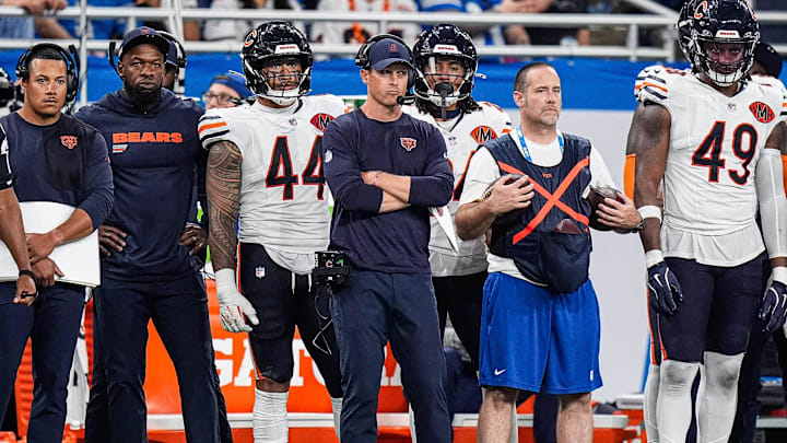 Bears head coach Ben Johnson watches a play against the Lions in Week 2. Bears head coach Ben Johnson watches a play against the Lions in Week 2.