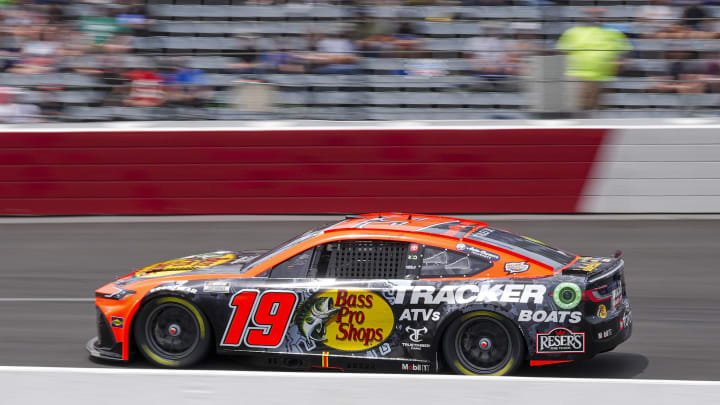 May 18, 2024; North Wilkesboro, North Carolina, USA; NASCAR Cup Series driver Martin Truex Jr. (19) during qualifying at North Wilkesboro Speedway.
