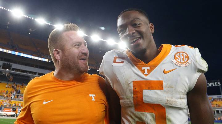 Alex Golesh led Tennessee to great offensive success in 2021 and 2022 under Josh Heupel. Alex Golesh led Tennessee to great offensive success in 2021 and 2022 under Josh Heupel.
