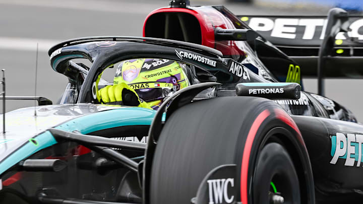 Jun 8, 2024; Montreal, Quebec, CAN; Mercedes driver Lewis Hamilton (GBR) races during the qualifying session of the Canadian Grand Prix at Circuit Gilles Villeneuve. Mandatory Credit: David Kirouac-USA TODAY Sports Jun 8, 2024; Montreal, Quebec, CAN; Mercedes driver Lewis Hamilton (GBR) races during the qualifying session of the Canadian Grand Prix at Circuit Gilles Villeneuve. Mandatory Credit: David Kirouac-USA TODAY Sports