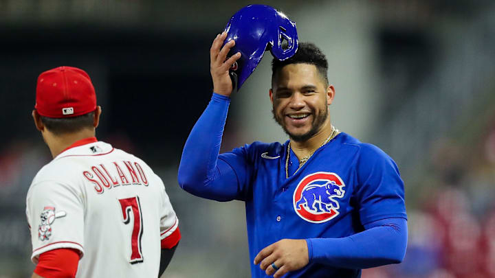 Oct 4, 2022; Cincinnati, Ohio, USA; Chicago Cubs catcher Willson Contreras (40) during the eighth