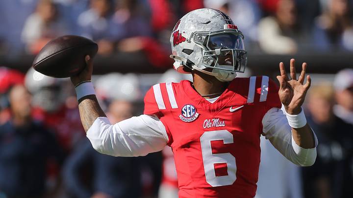 Oct 17, 2026; Oxford, Mississippi, USA; Mississippi Rebels quarterback Trinidad Chambliss (6) throws a pass during the first quarter against the Missouri Tigers at Vaught-Hemingway Stadium. Mandatory Credit: Petre Thomas-Imagn Images Oct 17, 2026; Oxford, Mississippi, USA; Mississippi Rebels quarterback Trinidad Chambliss (6) throws a pass during the first quarter against the Missouri Tigers at Vaught-Hemingway Stadium. Mandatory Credit: Petre Thomas-Imagn Images