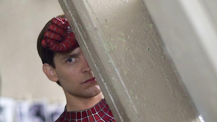 Tobey Maguire as Peter Parker / Spider-Man in Sam Raimi's Spider-Man 3. Image Courtesy of Fathom Entertainment.