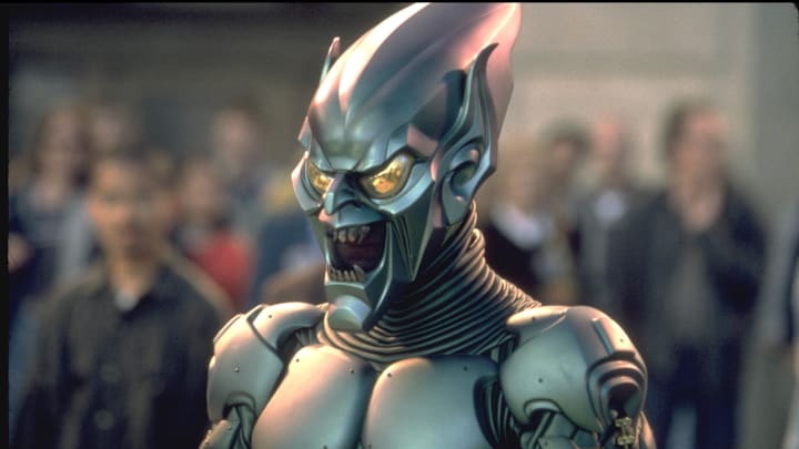 Willem Dafoe as the Green Goblin in Sam Raimi's Spider-Man (2002). 