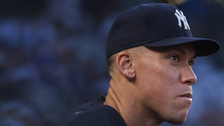 Jun 18, 2026; Bronx, New York, USA;  New York Yankees outfielder Aaron Judge (99) at Yankee Stadium. Mandatory Credit: Wendell Cruz-Imagn Images
