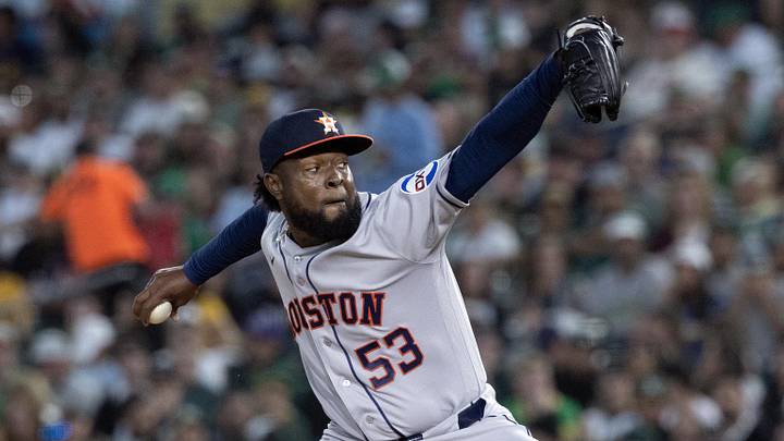 Cristian Javier pitches