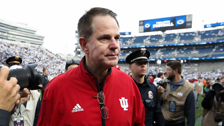 Nov 8, 2025; University Park, Pennsylvania, USA; Indiana Hoosiers head coach Curt Cignetti walks off the field following the game against the Penn State Nittany Lions at Beaver Stadium. Mandatory Credit: Matthew O'Haren-Imagn Images Nov 8, 2025; University Park, Pennsylvania, USA; Indiana Hoosiers head coach Curt Cignetti walks off the field following the game against the Penn State Nittany Lions at Beaver Stadium. Mandatory Credit: Matthew O'Haren-Imagn Images