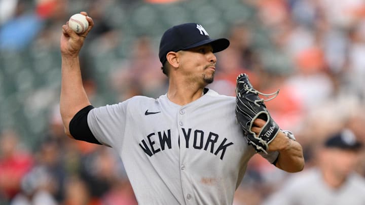 Recently acquired pitcher Carlos Carrasco is set to make his first start for the Atlanta Braves.