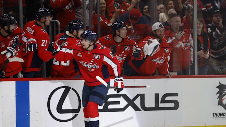 Dylan Strome, Washington Capitals Mandatory Credit: Geoff Burke-Imagn Images