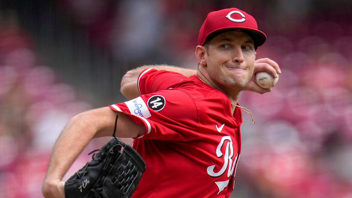 Cincinnati Reds starting pitcher Nick Lodolo (40) throws a pitch in the fourth inning of the MLB National League game between the Cincinnati Reds and the Pittsburgh Pirates at Great American Ball Park in downtown Cincinnati on Thursday, Sept. 25, 2025. Cincinnati Reds starting pitcher Nick Lodolo (40) throws a pitch in the fourth inning of the MLB National League game between the Cincinnati Reds and the Pittsburgh Pirates at Great American Ball Park in downtown Cincinnati on Thursday, Sept. 25, 2025.