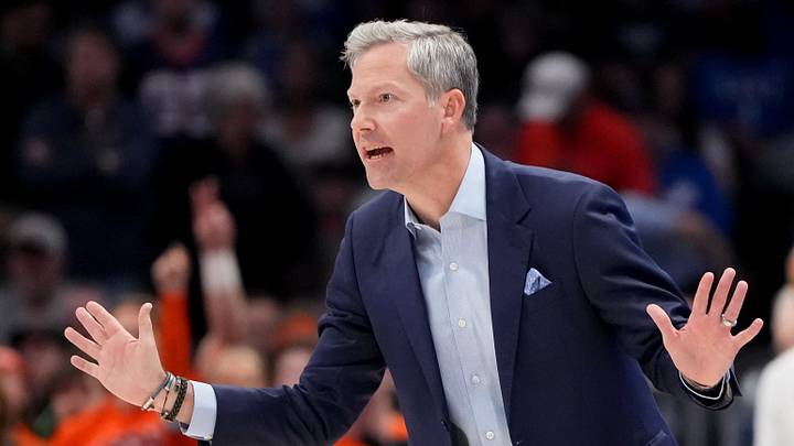 Mar 14, 2026; Charlotte, NC, USA; Virginia Cavaliers head coach Ryan Odom instructs his team against the Duke Blue Devils during the men's ACC Conference Tournament Championship at Spectrum Center. Mandatory Credit: Bob Donnan-Imagn Images Mar 14, 2026; Charlotte, NC, USA; Virginia Cavaliers head coach Ryan Odom instructs his team against the Duke Blue Devils during the men's ACC Conference Tournament Championship at Spectrum Center. Mandatory Credit: Bob Donnan-Imagn Images
