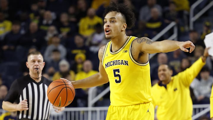 Feb 25, 2024; Ann Arbor, Michigan, USA;  Michigan Wolverines forward Terrance Williams II (5)