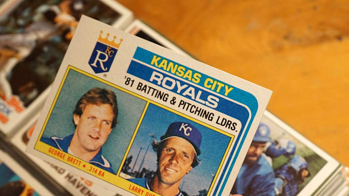 Livonia resident Matt Fournier checks out his 1982 Topps baseball card collection he started collecting 40 years ago. Fournier recently completed the set in its entirety with the purchase of this Topps card of the Kansas City Royals' batting and pitching leaders (George Brett, 3.14 batting avg., and Larry Gura 2.72 ERA).

Mattfournier2