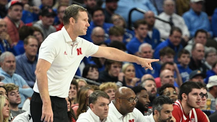 Nov 22, 2024; Omaha, Nebraska, USA; Nebraska Cornhuskers head coach Fred Hoiberg points to the team against the Creighton Bluejays during the second half at CHI Health Center Omaha. Mandatory Credit: Steven Branscombe-Imagn Images Nov 22, 2024; Omaha, Nebraska, USA; Nebraska Cornhuskers head coach Fred Hoiberg points to the team against the Creighton Bluejays during the second half at CHI Health Center Omaha. Mandatory Credit: Steven Branscombe-Imagn Images