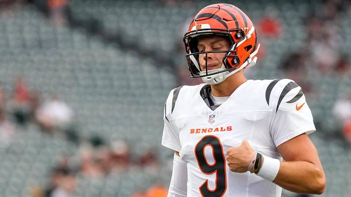 Cincinnati Bengals quarterback Joe Burrow warms up during pregame before the start of the NFL preseason game against the Detroit Lions at Paycor Stadium in Cincinnati on Thursday, Aug. 13, 2026. Cincinnati Bengals quarterback Joe Burrow warms up during pregame before the start of the NFL preseason game against the Detroit Lions at Paycor Stadium in Cincinnati on Thursday, Aug. 13, 2026.