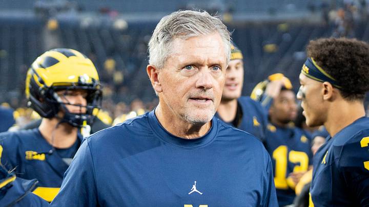 Michigan Wolverines head coach Kyle Whittingham leaves the field after defeating UTEP 52-17 at Michigan Stadium in Ann Arbor on Saturday, Sept. 19, 2026.