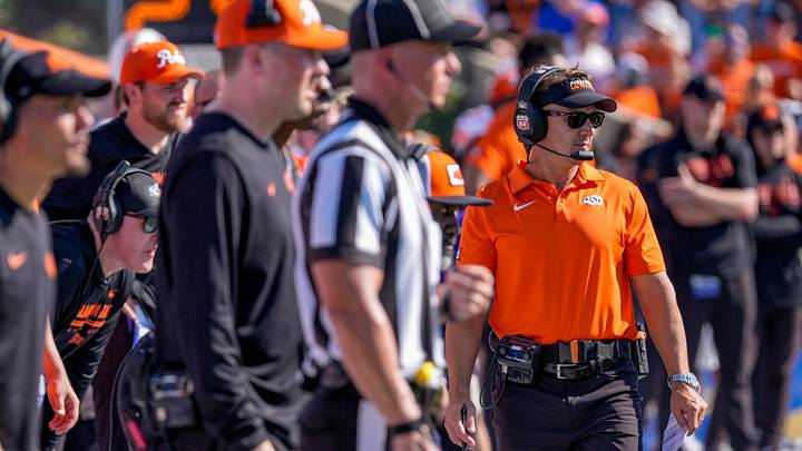Oklahoma State head coach Eric Morris. Oklahoma State head coach Eric Morris.
