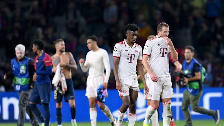 Dejected looking Harry Kane and Kingsley Coman after the game 