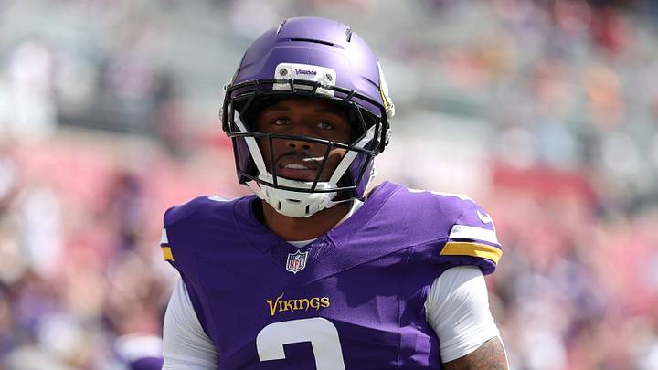 Minnesota Vikings cornerback Isaiah Rodgers looks on during warmups prior to the game against the Tampa Bay Buccaneers. Minnesota Vikings cornerback Isaiah Rodgers looks on during warmups prior to the game against the Tampa Bay Buccaneers.