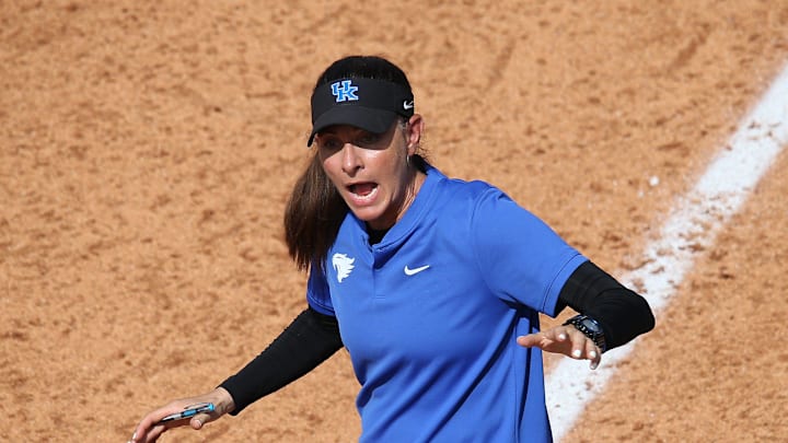 Kentucky head coach Rachel Lawson at Sherri Parker Lee Stadium in Knoxville, TN on May 4, 2024.