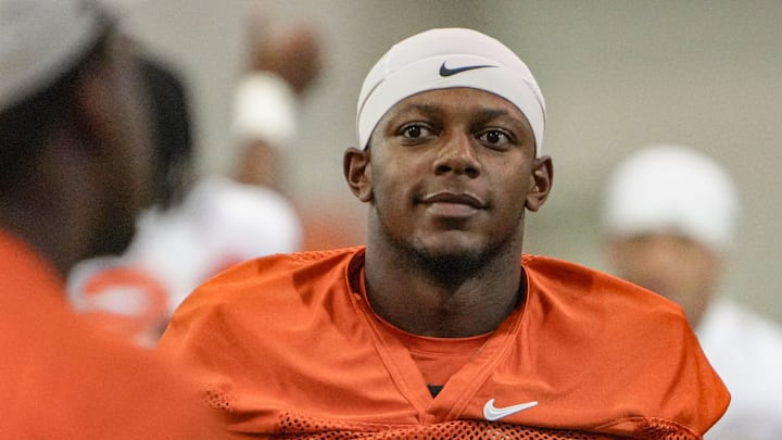 Clemson receiver Tyler Brown (6) during Clemson football 2025 practice at the Allen N. Reeves Football Complex in Clemson, S.C. Friday, August 1, 2025.