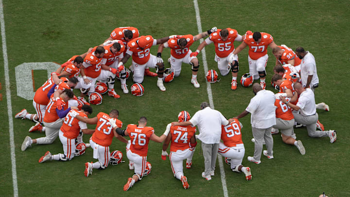 The Clemson offensive line will look to have the same productivity without players like Tristan Leigh and Blake Miller in 2026. The Clemson offensive line will look to have the same productivity without players like Tristan Leigh and Blake Miller in 2026.