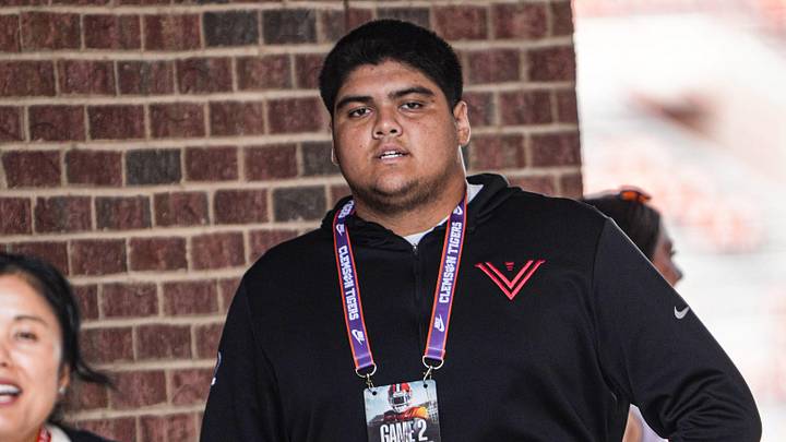 Jordan Dillon of Savannah Christian Prep in Georgia visits Clemson football before kickoff with Troy University, at Memorial Stadium in Clemson Saturday, September 6, 2025.