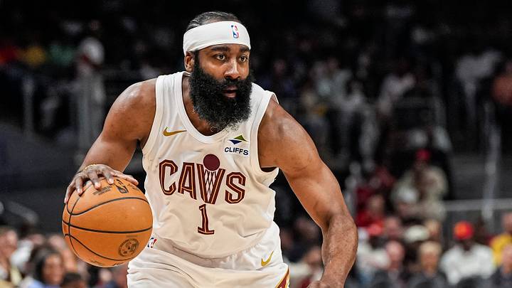 Cleveland Cavaliers guard James Harden (1) controls the ball Cleveland Cavaliers guard James Harden (1) controls the ball