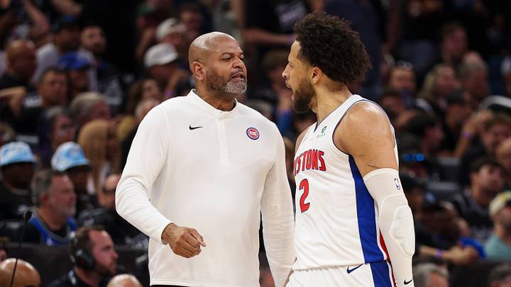 Apr 25, 2026; Orlando, Florida, USA; Detroit Pistons guard Cade Cunningham (2) reacts to a basket with head coach J.B. Bickerstaff against the Orlando Magic in the fourth quarter during game three of the first round of the 2026 NBA Playoffs at Kia Center. Mandatory Credit: Nathan Ray Seebeck-Imagn Images Apr 25, 2026; Orlando, Florida, USA; Detroit Pistons guard Cade Cunningham (2) reacts to a basket with head coach J.B. Bickerstaff against the Orlando Magic in the fourth quarter during game three of the first round of the 2026 NBA Playoffs at Kia Center. Mandatory Credit: Nathan Ray Seebeck-Imagn Images