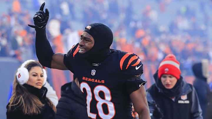 Dec 22, 2024; Cincinnati, Ohio, USA; Cincinnati Bengals cornerback Josh Newton (28) reacts after the victory over the Cleveland Browns at Paycor Stadium. Mandatory Credit: Katie Stratman-Imagn Images Dec 22, 2024; Cincinnati, Ohio, USA; Cincinnati Bengals cornerback Josh Newton (28) reacts after the victory over the Cleveland Browns at Paycor Stadium. Mandatory Credit: Katie Stratman-Imagn Images