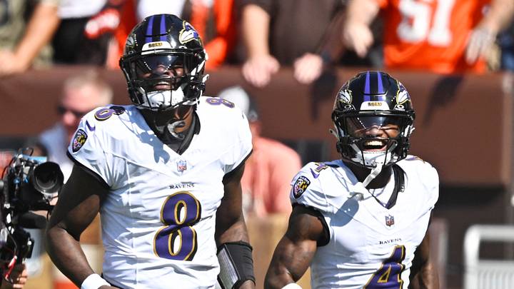 Baltimore Ravens quarterback Lamar Jackson and wide receiver Zay Flowers Mandatory Credit: David Richard-USA TODAY Sports