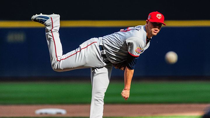 Jul 3, 2018; Milwaukee, WI, USA; Minnesota Twins relief pitcher Ryan Pressly (57) throws a pitch during the game between the Milwaukee Brewers and the Minnesota Twins. Mandatory Credit: Jeffrey Becker-Imagn Images Jul 3, 2018; Milwaukee, WI, USA; Minnesota Twins relief pitcher Ryan Pressly (57) throws a pitch during the game between the Milwaukee Brewers and the Minnesota Twins. Mandatory Credit: Jeffrey Becker-Imagn Images