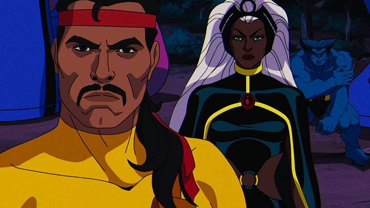 (L-R): Forge (voiced by Gil Birmingham), Storm (voiced by Alison Sealy-Smith), Beast (voiced by George Buza), and Morph (voiced by JP Karliak) in Marvel Animation's X-MEN '97. (L-R): Forge (voiced by Gil Birmingham), Storm (voiced by Alison Sealy-Smith), Beast (voiced by George Buza), and Morph (voiced by JP Karliak) in Marvel Animation's X-MEN '97.