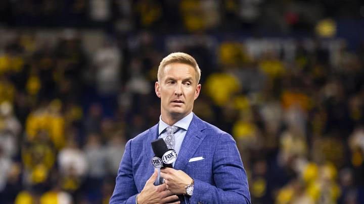 Fox Sports analyst Joel Klatt during the Michigan Wolverines game against the Iowa Hawkeyes. Fox Sports analyst Joel Klatt during the Michigan Wolverines game against the Iowa Hawkeyes.