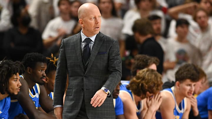 Dec 14, 2022; College Park, Maryland, USA;  UCLA Bruins head coach Mick Cronin  during the first