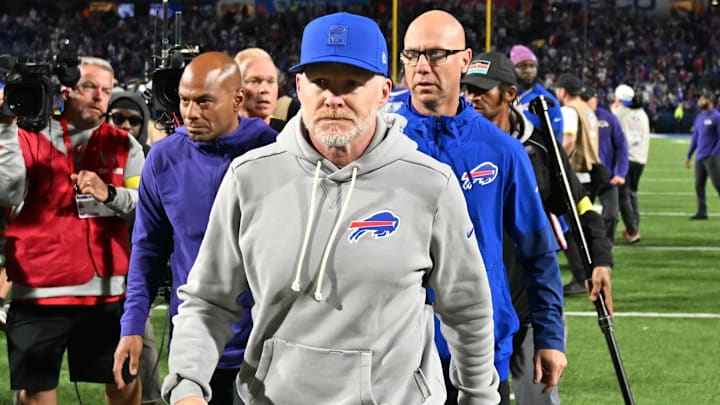 Sep 7, 2025; Orchard Park, New York, USA; Buffalo Bills head coach Sean McDermott after the game against the Baltimore Ravens at Highmark Stadium. Mandatory Credit: Mark Konezny-Imagn Images Sep 7, 2025; Orchard Park, New York, USA; Buffalo Bills head coach Sean McDermott after the game against the Baltimore Ravens at Highmark Stadium. Mandatory Credit: Mark Konezny-Imagn Images