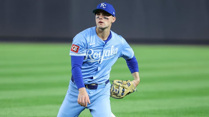 Apr 15, 2025; Bronx, New York, USA; Kansas City Royals second baseman Michael Massey (19) at Yankee Stadium. Mandatory Credit: Wendell Cruz-Imagn Images Apr 15, 2025; Bronx, New York, USA; Kansas City Royals second baseman Michael Massey (19) at Yankee Stadium. Mandatory Credit: Wendell Cruz-Imagn Images