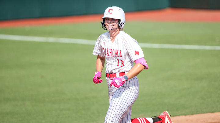 Coahoma’s Hannah Wells hits a home run during the Class 3A division II UIL State Championship game on May 29, 2025, at Red & Charline McCombs Field in Austin.