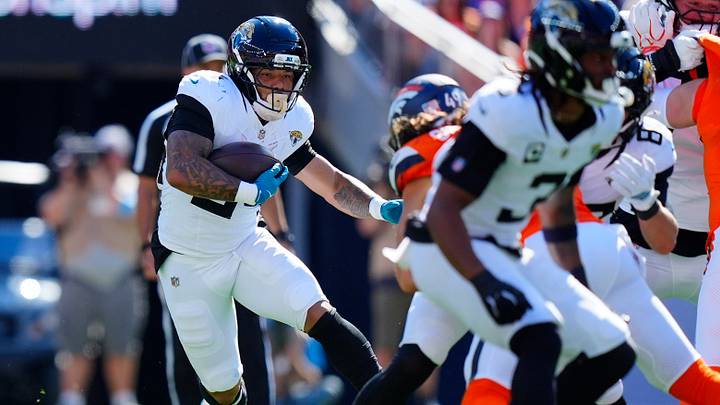 Sep 20, 2026; Denver, Colorado, USA; Jacksonville Jaguars running back Chris Rodriguez Jr. (24) carries the ball during the third quarter against the Denver Broncos at Empower Field at Mile High. Mandatory Credit: Ron Chenoy-Imagn Images Sep 20, 2026; Denver, Colorado, USA; Jacksonville Jaguars running back Chris Rodriguez Jr. (24) carries the ball during the third quarter against the Denver Broncos at Empower Field at Mile High. Mandatory Credit: Ron Chenoy-Imagn Images